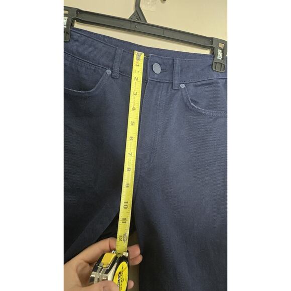 Massimo Dutti Womens Mid Rise Dark Wash Navy Denim Jeans Size 2 - Picture 9 of 10